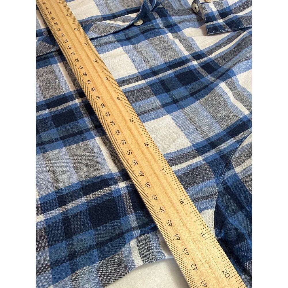 Barbour Blue Plaid Button Down Shirt Long Sleeve - Picture 3 of 4